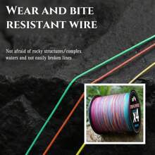 1 pieza Línea de pesca de 4 hebras de PE (polietileno), con una resistencia a la tracción de 16-88 lbs, apta para pesca de carpa, pesca de mar y pesca de hielo, también adecuada para redes de pesca, volar cometas, un regalo perfecto para entusiastas de la pesca
