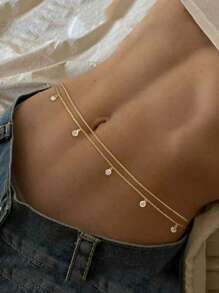 HOTNICE Bohemian Multi-Layered Sexy Bikini With Tassel, Water Droplet Waist Chain, Abdominal Jewelry, Summer Beach Vacation Party Accessories Suitable For Women