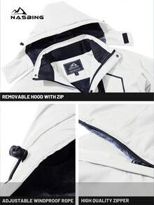 KEFITEVD Men's Fleece Lined Warm Jacket Multi-Pocket Outdoor Work Winter Wear Ski Hiking Camping Jacket - White - View 2