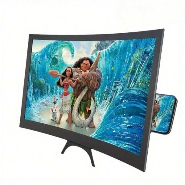 Amplificador de pantalla curva para móvil 3D HD para películas y TV, amplificador de pantalla de smartphone de 12 pulgadas para el hogar y la oficina