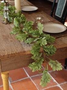 ANNA'S WHIMSY 1pc 170cm Artificial Oak Leaf Vine Garland, Suitable For Autumn, Thanksgiving, Halloween Decor, Indoor Cabinet, Hanging Decoration, Dining Table Center, Staircase Railing, Outdoor Door And Window Decoration,Fake Plants - Multicolor - View 13