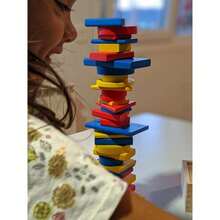 BLOCOS LÓGICOS 48 PEÇAS MDF Educativo Pedagógico Brinquedo - Azul - Visão 5