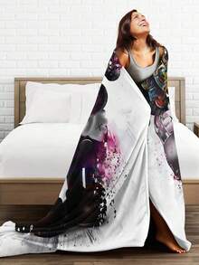 Kawss Kawaii Kaw Anime Flannel Blanket For Girls Boys, Anime Gift Cover Blanket, Cozy Plush Flannel Fleece Printed Blanket, Lightweight Plush For Bed Decoration 50x40inch