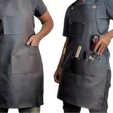 Avental tecido barbeiro - Preto - Visão 2