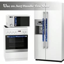 3PCS Refrigerator Door Handle Covers Kitchen Decor Keep Appliance Clean Anti-Static Stains Fridge Dishwashers Velvet (Black) - In bạc xanh - Xem 6