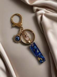 1 PC Bohemian Style Evil Eye Resin A-Z Initials Keychain, Rectangular Initials Decorative Accessories, Lobster Clasp, Mountaineering Buckle, Unisex Fashion Simple Accessories, Wallet, Backpack, Car Pendant Keychain, Suitable For Daily Travel, Holiday Gifts For Friends Or Yourself, Family, Birthday Gifts, Ramadan Gifts School Car Accessories Cute Goth Y2k