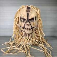 1 Stück Halloween Maske aus natürlichem Latex wiederverwendbar, gruselige Vogelscheuchen Maske, Horrorhaus, Party Rollenspiel Kostüm Accessoire Ferienfest Kostümparty Requisite