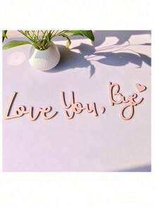 5/10pcs "I Love You, Goodbye" Wooden Sign Decor, Suitable For Door, House, Window And Wall, Christmas, Valentine's Day, Wedding, Thanksgiving Gift - Pink - View 4