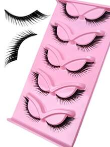 5 pares de pestañas postizas Cat Eye, pestañas largas con apariencia de ojos de gato, pestañas finas y atractivas con efecto alargador y grueso - Pestañas Ojos de Gato - Ver 2