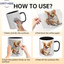 XRTHGS XRTHGS 24PCS/SET UV DTF Transfer Paper Watercolor Puppy Of Love Style UV DTF Cup Wrap Suitable For Mugs, Glasses, Tables, Chairs, Computers, High Viscosity UV DTF Transfer Wrap(Mug Not Included)