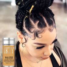 Hair Wax Stick For Wigs With Brushes Bed Head Stick Edge Control Slick Stick Hair Pomade Stick Non-Greasy Styling Wax 2.7 Fl Oz, Long Lasting, Temporary Hair Styling Product For Edge Frizz Hair - 黑色 - 查看 6