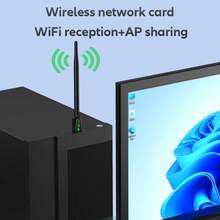 VAORLO Adaptador USB Wi-Fi de doble banda de 900 Mbps 2 en 1 de 2,4 GHz/5 GHz, Bluetooth 5.4, tarjeta de red inalámbrica de alta velocidad 802.11AC con recepción para PC, portátil, Windows 10/Windows 11, compatible con MU-MIMO para conexión de múltiples dispositivos - Negro - Ver 6