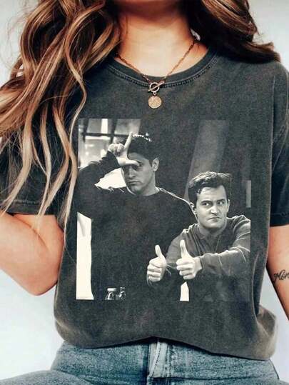 Vintage Friend Vibes Movie & TV Show Graphic Design T-Shirt - I'll Be There For You Retro 90s Sitcom Graphic Tee |   Y2K Bootleg Oversized Aesthetic |   Casual Loose Fit Cotton Short Sleeve Round Neck Streetwear TopAll-Match Sports T-Shirt