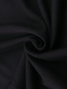 Manfinity Homme Camiseta informal de verano para hombre de manga corta semitransparente ligera  con estampado de letras y cuello redondo - Negro - Ver 4