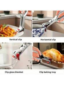 1/2个不锈钢耐热碗夹，多用途碗夹，带隔热手柄，防滑支架，用于转移热盘或碗 - 彩色 - 查看 11