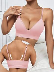 Seamless Knit Wireless Padded Comfort Push Up Sports Bra