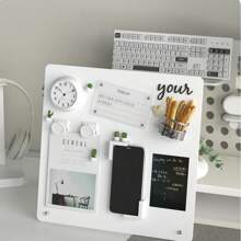 Magnetic Bulletin Board With Stand - 11.4x11.8 Inch Black Metal Tabletop Organizer With 4 Strong Magnets & Clips, Sleek Modern Design For Home Office, Classroom, Workspace - Magnetic Display Board, Office Organization, Minimalist Style, Sturdy Construction, Corporate Setup