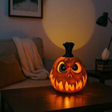 Grande citrouille géante en résine pour Halloween | Tête de crâne effrayante avec des traits de visage inquiétants, design creux pour la décoration intérieure/extérieure festive, décoration d'Halloween | Design de citrouille inquiétant | Texture sculptée, décorations d'Halloween, décoration d'automne