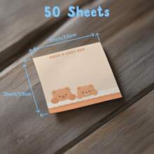 4 piezas Notas adhesivas lindas y acogedoras de oso de 3x3 pulgadas y 50 hojas, blocs divertidos para notas de oficina, notas adhesivasy Funny divertidas como regalo para estudiantes, maestros y oficina escolar