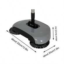 Three-In-One Rotary Hand-Pushed Sweeper With Dustpan And Mop-No Electricity, Adjustable Handle, Suitable For Hard Floors, Ideal For Cleaning Bedrooms, Bathrooms, Kitchens And Living Rooms, Sweeping - 湖藍色 - 查看 3