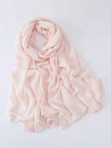 1pc Modal Viscose Solid Muslim Hijab, Fashion Breathable Plain Lightweight Headscarf, Double Needle Lockstitch Refined Edging Craftsmanship, Women Scarf For Lady, Suitable For All Seasons