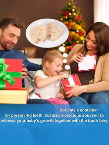 2 piezas/1 pieza- Caja para guardar dientes de bebé, caja de almacenamiento de dientes de madera para niños que han perdido dientes, recuerdo para niños - almacena 20 dientes de leche perdidos, cabello fetal y registra información del bebé, regalo para recién nacidos, cumpleaños y baby shower - Caqui - Ver 3