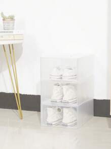 1/4/8 Cajas para zapatos, estanterías para zapatos, apilables, individualmente desmontables, transparentes para el hogar, estilo cajón, caja de almacenamiento de plástico con tapa antipolvo