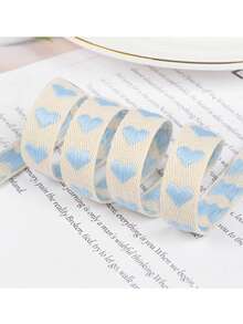 1 pieza de cinta de rizo de algodón con estampado de corazón, 3 tamaños para ramos de flores, envoltura de pasteles y regalos, manualidades DIY