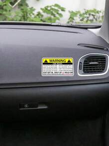 1pc Car Warning Sticker For Windshield, Window, Bumper, Waterproof PVC/Vinyl Stickers For Car Interior Decoration - Yellow - View 6