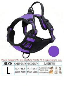 防拉扯狗背带，配备双牵引绳夹，可调节软垫反光牛津布背心（防勒颈），易操控手柄——适合所有尺寸的狗狗。下单前请确认尺寸！（仅包含背带，牵引绳另售！）