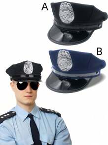 1 Stück - Polizeimütze, Polizei Plastikhandschellen, Polizei Kostümmütze, Erwachsenen Polizeimütze, Kostümzubehör für Männer, Rollenspiel für Frauen, die Erwachsenen Polizeimütze ist geeignet für Kostümpartys, Rollenspiele, Bühnenauftritte, Gemeinschaftsveranstaltungen, Freizeitbekleidung oder theatralische Aufführungen, die ein Polizistenkostüm erfordern.