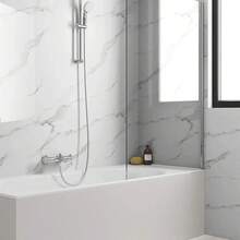 1卷大理石纹自粘墙纸，花岗岩纹理，适用于旧家具，自粘可移除，覆盖表面，大理石纹墙纸，易撕易贴，浴室装饰，装修贴纸，房间装饰，墙纸，墙面装饰墙纸，墙贴 - 白色 - 查看 8