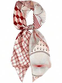 Pañuelo de bolso para carteras, pañuelos para el cabello de mujeres, bolsos, pañuelos largos y delgados, moda sedosa - Cartas de tarot A40 azules y blancas - Ver 9