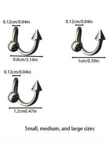 3件套性感甜美S形不锈钢女士唇环唇钉外螺纹尖唇穿孔饰品