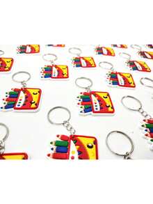 Lembrancinha Escolar 10un Chaveiro Emborrachado Mimo Alunos - Multicolorido - Visão 6