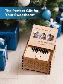 1个定制音乐盒 - 个性化激光雕刻木质纪念品，可雕刻照片和温馨寄语，父亲节礼物，夏季节日礼物，送给爸爸、爷爷的独特礼物，周年纪念礼物，纪念礼物，床头记忆盒，致敬无条件的爱，送给丈夫的礼物，送给情侣、父母、祖父母、他的礼物，家居装饰，床头柜配件 - 爸爸 - 查看 5