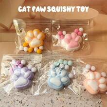 1 件 Taba 柔软猫爪挤压玩具，可爱猫爪柔软玩具套装，缓解压力，软果冻猫咪挤压减压玩具，适合儿童和成人的感官减压玩具
