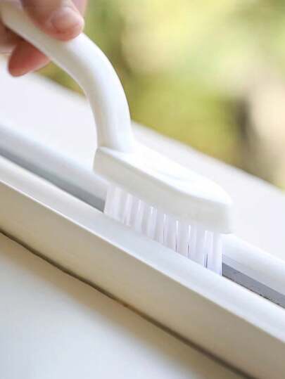 Bộ 2 chổi vệ sinh khe hở, chổi chà sàn gạch tiện dụng, chổi cầm tay màu trắng dùng để vệ sinh khe hở gạch phòng tắm, thích hợp cho khe hở bề mặt bếp/cửa sổ/mối nối sàn.