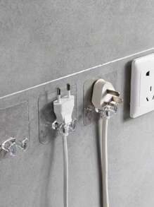 3/10 buc cârlige de perete autoadezive, potrivite pentru cabluri și prize - transparente rezistente, instalare fără găurire - perfecte pentru organizarea băii, cârlige transparente pentru agățarea prizelor, cârlige lipicioase pentru gestionarea cablurilor, organizator de cabluri convenabil, soluție de depozitare pe perete pentru electrocasnice de bucătărie care economisește spațiu