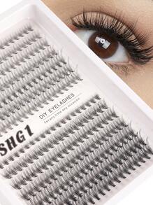 280pcs Classic 10D/20D Suitable For Beginners, DIY False Eyelashes, Long Individual Lashes, Mink Fur Cluster Eyelash Extensions Lash Clusters, Eyelash Clusters, Individual Eyelashes, Lashes, Fake Lashes - Black - View 1