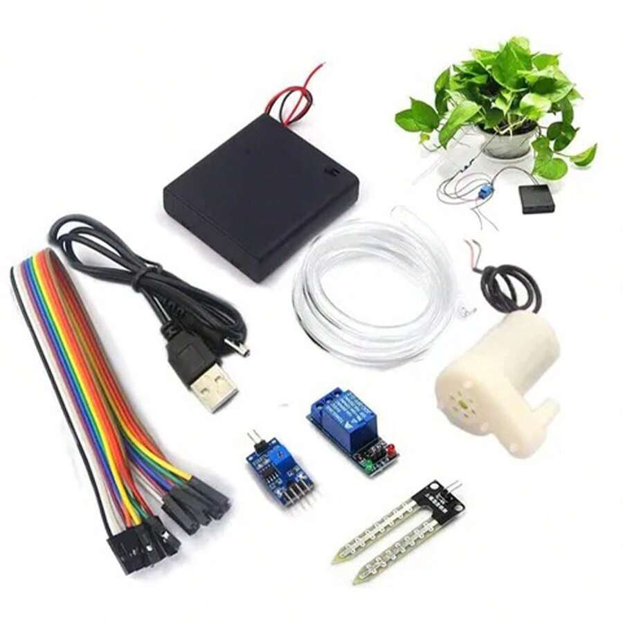Kit sensor humedad suelo para riego automático con Arduino perfecto para viajeros jardinería automatización cultivo inteligente eficiente mantenimiento plantas ahorro agua fácil instalación innovación tecnología moderna - Negro - Ver 1