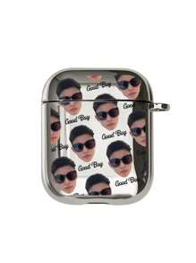 1pc Customized Electroplated Silver Earphone Case, Personalized Halloween Theme Design, Small Ghost Pattern, Halloween Fashion Item,2025phonecase