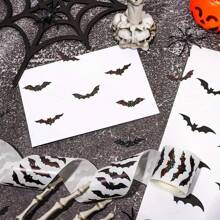 500pcs Halloween Glitter Bat Stickers - Sharp Edged Black Bats With Glitter Decor, Waterproof Self-Adhesive Stickers For Party Decorations, Envelopes, Scrapbooks, Halloween Decor