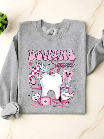 Dental Crew Sweatshirt, Dental Hygienist Sweater, Dentist Assistant Gift, Dental Office Matching, Fun Dental Gift, Tooth Tee, Dental Student IT-3610