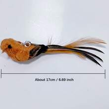 猫玩具鸟替换头，猫玩具，猫玩具棒替换鸟，人造羽毛材料，猫玩具替换鸟，带铃铛的猫棒鸟替换逗猫棒头，坚固的室内娱乐猫玩具 - 彩色 - 查看 8