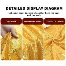 Gold Sequined Tablecloth, Rectangular Glitter Tablecloth, Suitable For Birthday Parties, Weddings, Valentine Decor, Bridal Showers, New Year's Decor, Table Décor, Bachelorette Parties, Graduations, Bridal Showers, Wedding Decor, Baby Shower Party Supplies, And Gender Reveal Party Supplies. - 金色 - 查看 5
