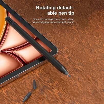 适用于 iPad (A16) 11 英寸第 11 代（2025 款）的触控笔，带 LED 电源指示灯，兼容 2018-2025 年款 iPad，可更换笔尖设计，兼容 iPad 6 (9.7 英寸)，配备 Type-C 充电线，兼容 iPad 第 10 代，双击顶部即可开机/关机，适用于 iPad 9/8/7 (10.2 英寸)、Air4/5/11 (M2/M3) 和 Pro 11 (2018/2020/2021/2022)，90mAh 电池，支持倾斜和加粗功能。