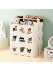 500pcs/Roll Cute Cat Cartoon Graffiti Stickers, DIY For Phone, Guitar, Notebook, Luggage, Waterproof - Multicolor - View 5