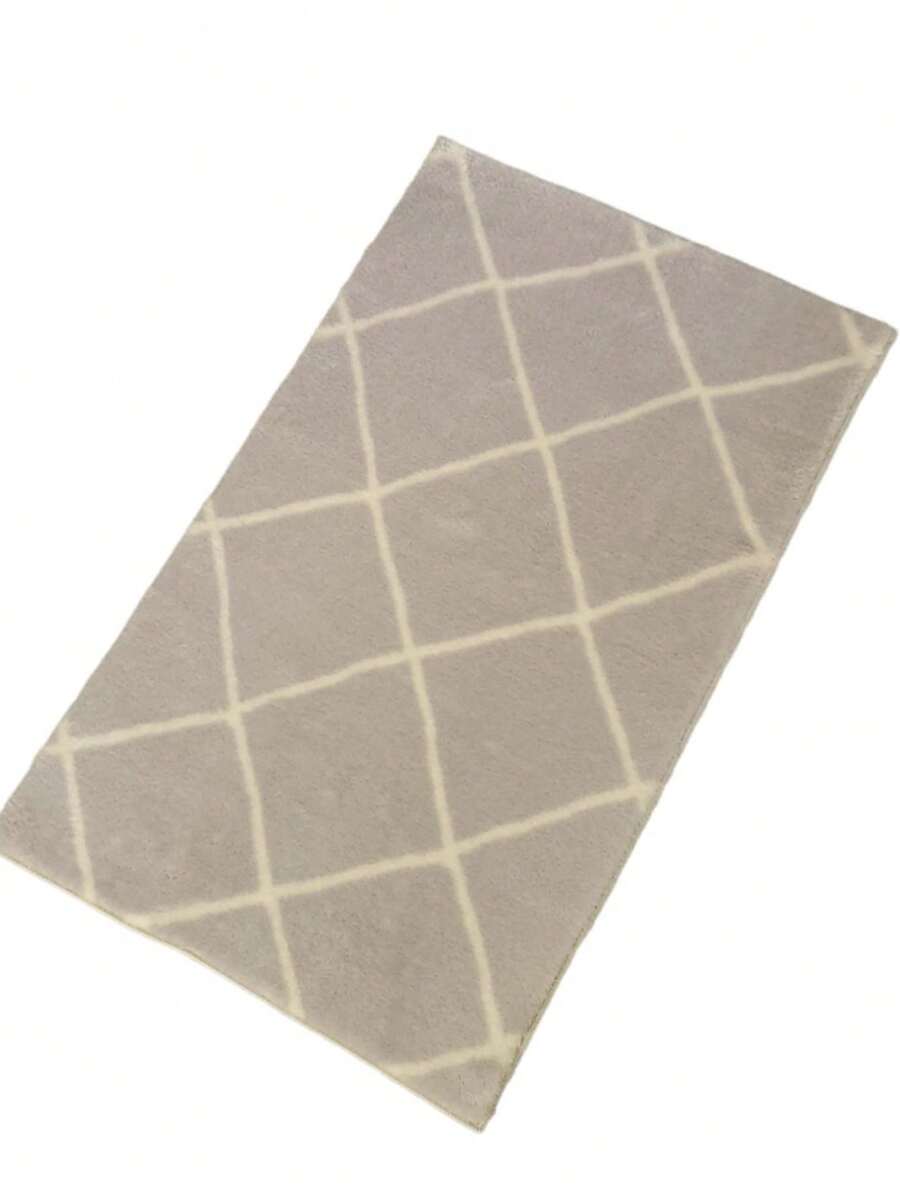 土耳其制造 - Jassrug Royal Diamond 浴室地毯 50x80 厘米 - 防滑底座 - 柔软耐用 - 灰色 - 查看 1