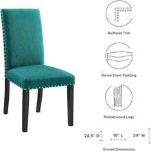 Modway Parcel Upholstered Fabric Parsons Dining Side Chair In Beige - Màu xanh mòng két - Xem 9